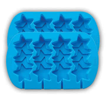 Amazon Vendor 4-cavidade antiaderente empilhadas estrelas Silicone Mould Blue